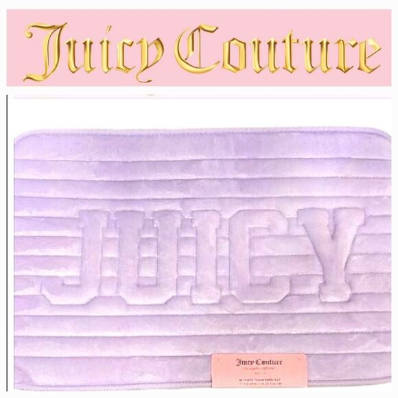 Juicy Couture Home JUICY Bold Logo Memory Foam Bath Rug- Lavender - Picture 1 of 6
